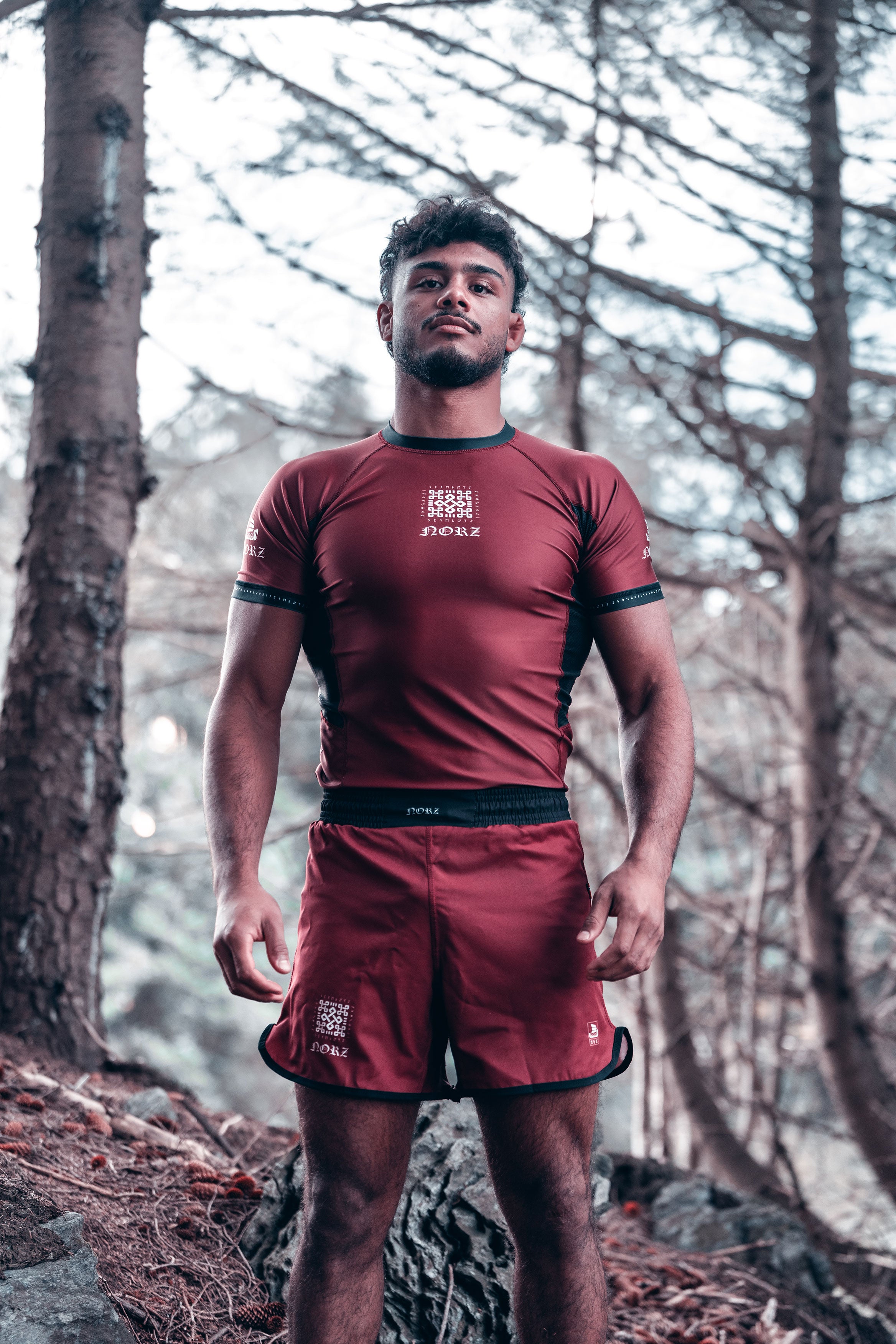 MENS BURGUNDY Shorts Midcut